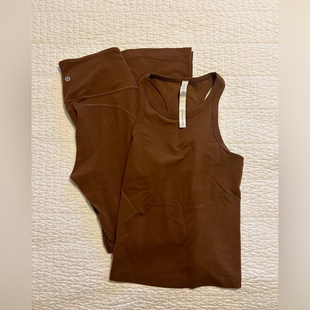 lululemon Align High-Rise Flare Legging AND Crop Racerback Tank (Matching Set)